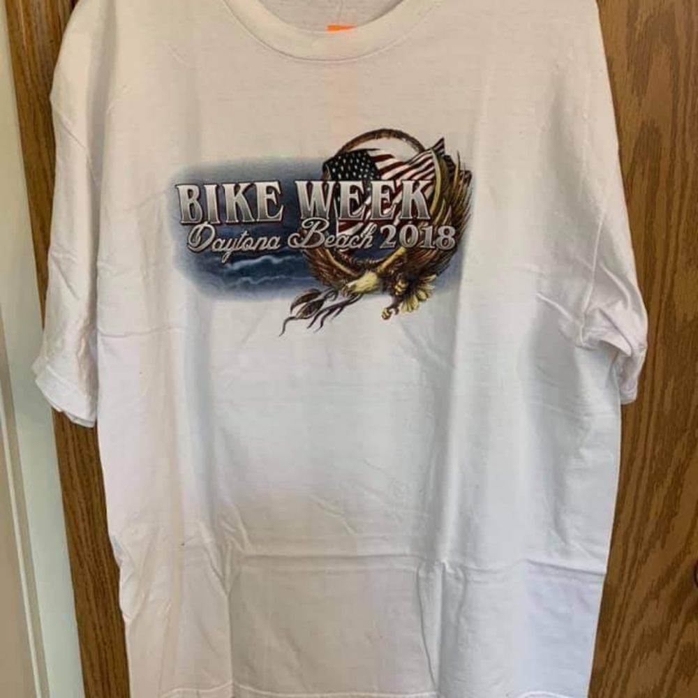 Size XL White Bike Week T-Shirt